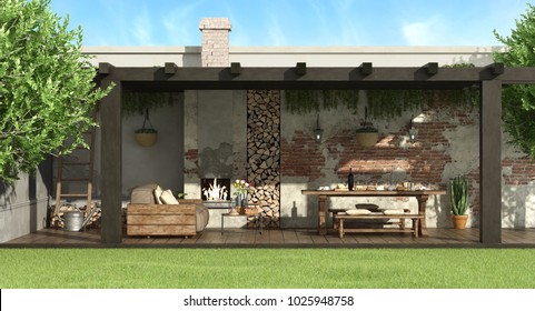 Outdoor Patio Fireplace Stock Ilrations Images Vectors Outdoor Patio Fireplace Stock