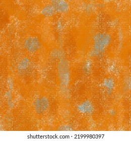 Rusty Copper Metal Sheet Background. Blue Grey Corrosion Spots Rough Texture Digital Illustration. Orange Brown Wall, Block Design Material Graphic Resource. Bumpy Old, Aged, Weathered Surface Pattern