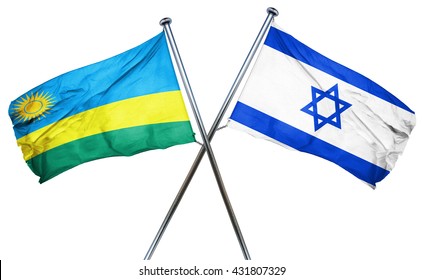 Rwanda Flag With Israel Flag, 3D Rendering