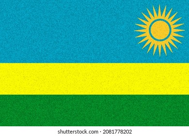 Rwanda  Flag. RW Government Symbol. Gov Nationt Banner Of Capital  Kigali  City. Rwanda  Patriotism Banner. Independence RWA Logo. Flag With Art Sponge Effect. 2D Image