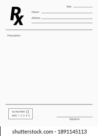 Rx pad template. Medical regular prescription form
