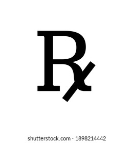 Rx prescription medical symbol isolated on a white background