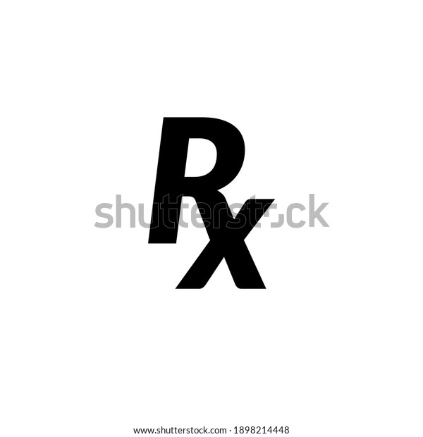 Rx prescription medical symbol isolated on a\
white background