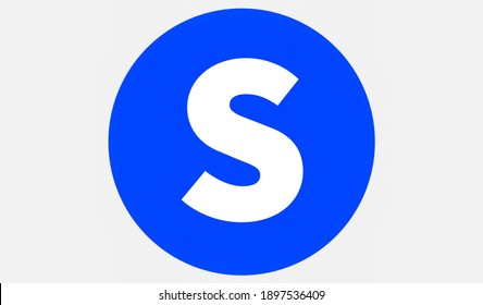 S Latter Icon White And Blue

