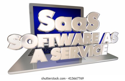 SaaS Software as a Service Computer Laptop Online Digital Subscription App