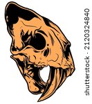 Sabertooth Skull Bold Graphic Illustration