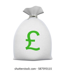 Sack Money Pound. 3D rendering