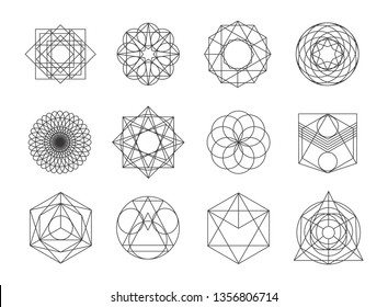 Sacred Geametry Symbol Set Vector Illustration Stock Vector (Royalty ...