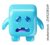 Sad 3D Monster Chibi With White Background