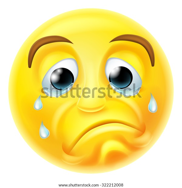 Illustration De Stock De Sad Crying Emoji Emoticon Smiley