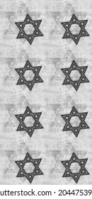 Sad and dark religious illustration with a pattern of Magen David - the symbol of Judaism, for the design of memorial ceremonies and national events