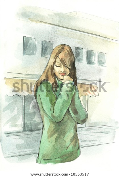 Sad Emo Kid Stock Illustration 18553519
