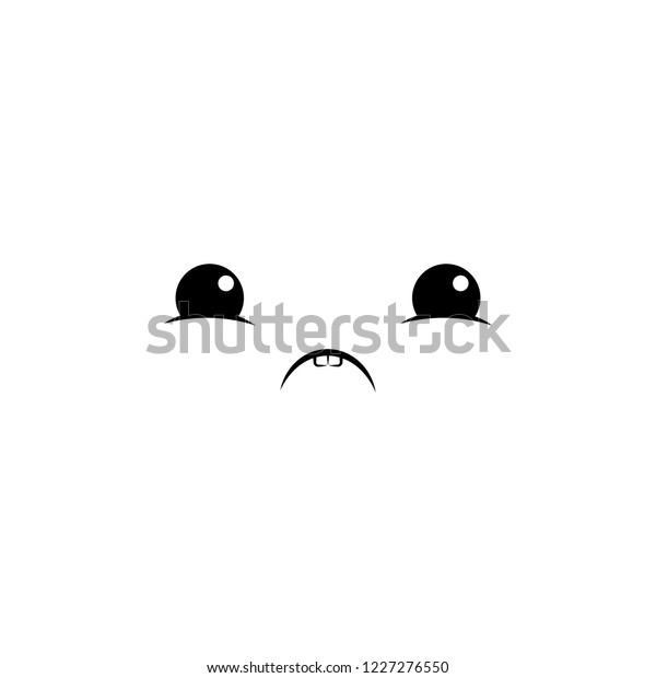 sad face icon element anime face stockillustration 1227276550