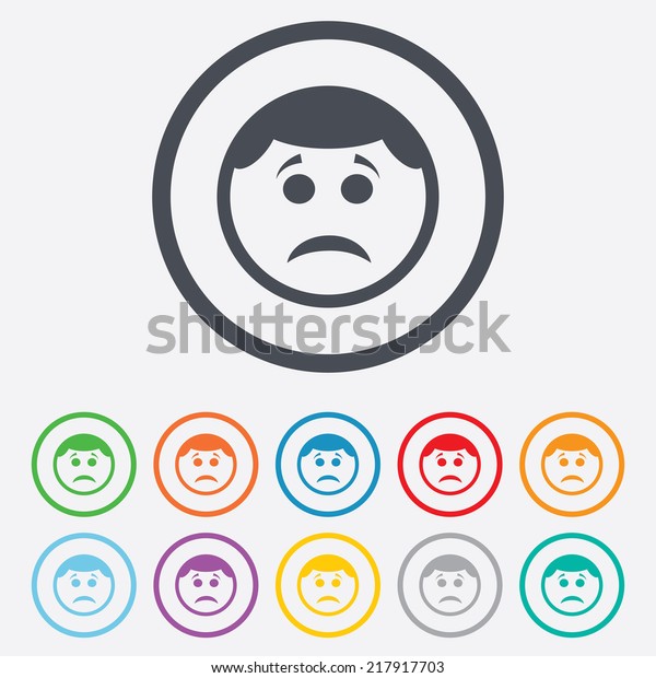 Sad Face Sign Icon Sadness Depression Stock Illustration