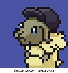 Sad Sheep Character With Pixel Art 