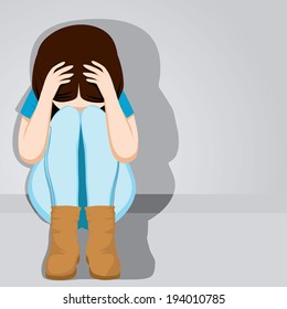 13,940 Sad girl sitting on floor Images, Stock Photos & Vectors ...