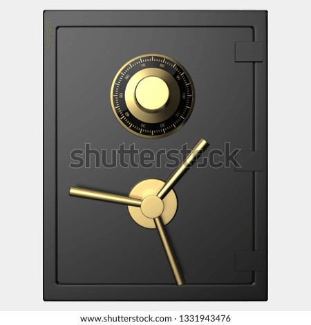 Safe 3d render isolated on grey background