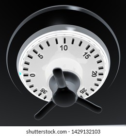 Safe. 3d render. On a black background.
