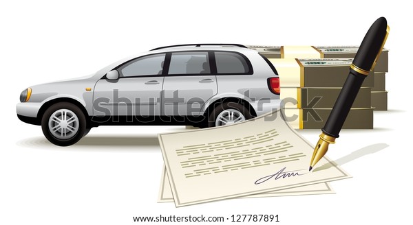 Safe buying and selling a car for cash.\
Illustration vehicle sales for a good amount of cash with the\
signing of relevant documents to the\
property.