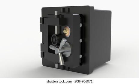 Safe Deposit Box, Bank Safe 3d Illustration