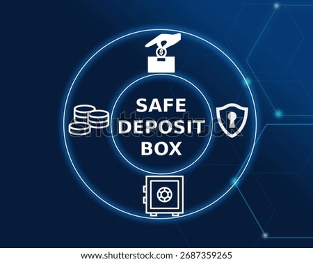 safe deposit box concept.Safe Deposit Box is a secure storage container in a bank for valuables and documents.