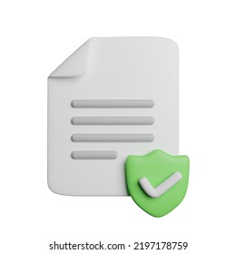 Safe File Document 3D Rendering Illustration