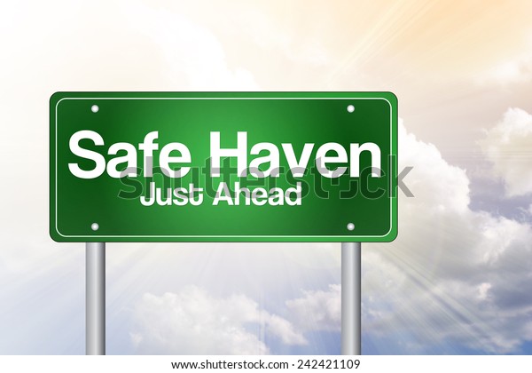 Safe Haven Green Road Sign Concept Stock Illustration 242421109