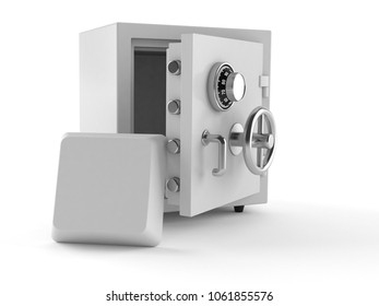Safe with keyboard button isolated on white background. 3d illustration