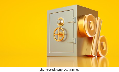 Safe That Keeps Money, Shares, Business At A High Interest - 3D Rendering