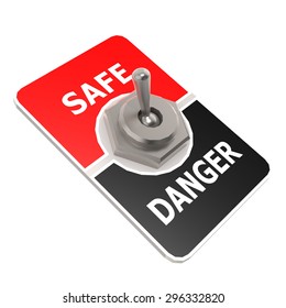 Safe toggle switch image with hi-res rendered artwork that could be used for any graphic design.