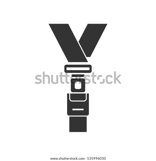 Safety belt icon flat. Grey symbol\
illustration isolated on white\
background