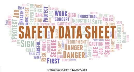 Safety Data Sheet Word Cloud.  