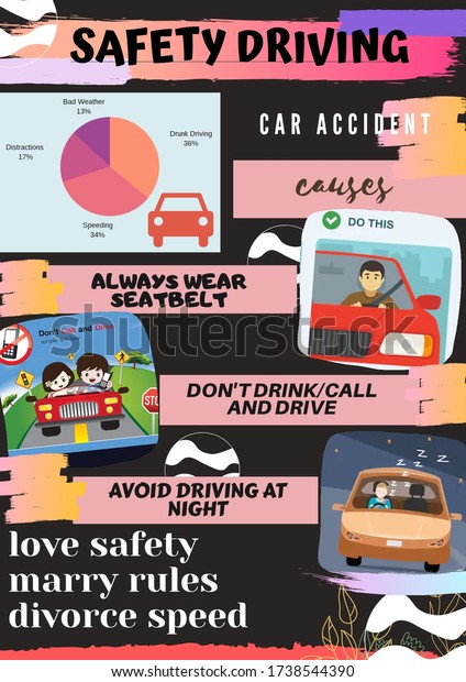 Safety Driving Tips Colorful\
Poster