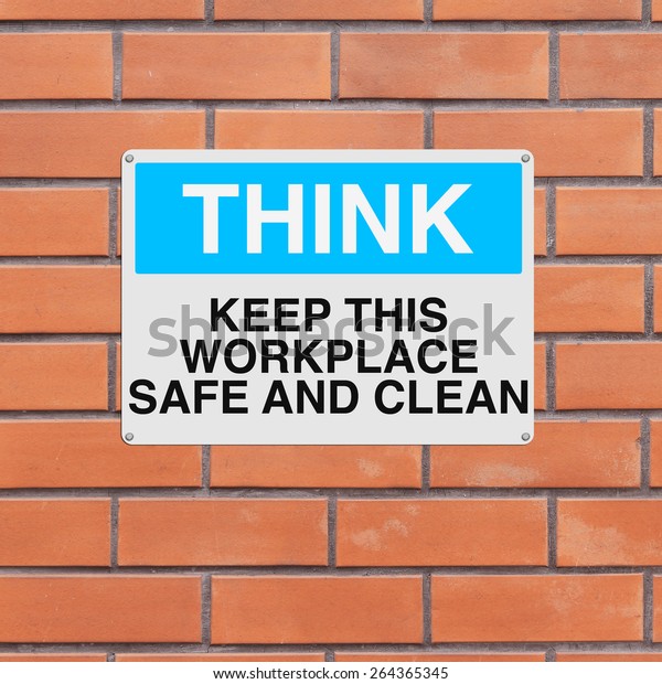 Safety Sign Mounted On Brick Wall Stock Illustration 264365345