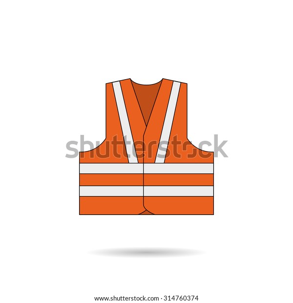 Safety vest icon orange illustration with shadow\
beautifully\
executed