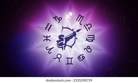 Sagittarius zodiac horoscope astrology sign 3D illustration - Powered by Shutterstock