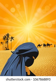 Sahara Desert Scene At Sunburst