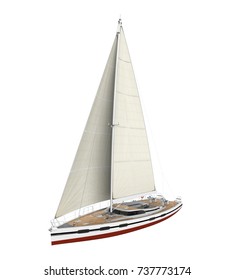 Sail Boat Isolated. 3D Rendering