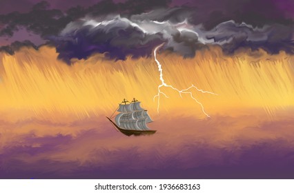 lightning in sailboat