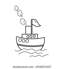 Sailing ship simple drawing