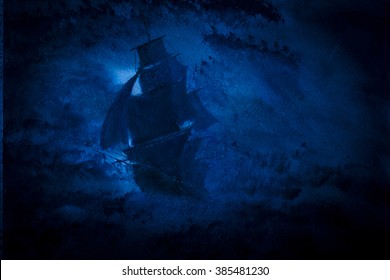 Sailing Ship In A Storm