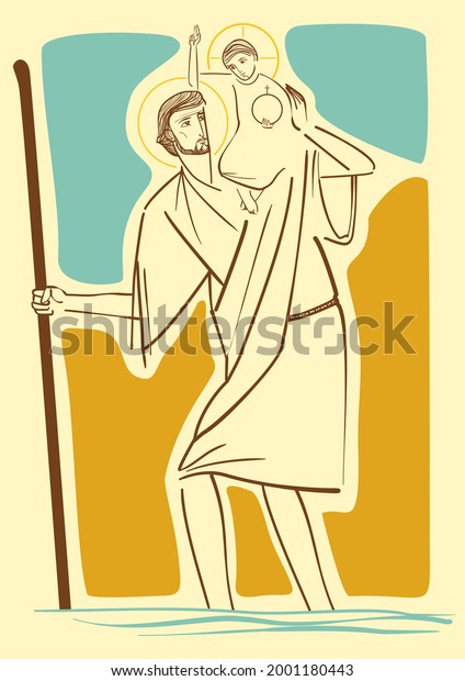 Saint\
Christopher, the patron saint of\
travelers