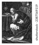 Saint Fabiola of Rome as hermit, Boetius Adamsz. Bolswert, after Abraham Bloemaert, 1590 - 1662