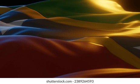 Saint Kitts and Nevis Flag Close up Low Angled Perspective 3d render  - Powered by Shutterstock