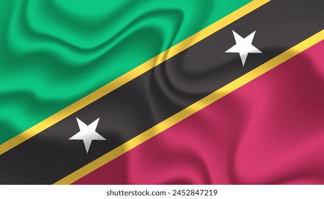 Saint Kitts and Nevis national flag in the wind illustration image	
 - Powered by Shutterstock