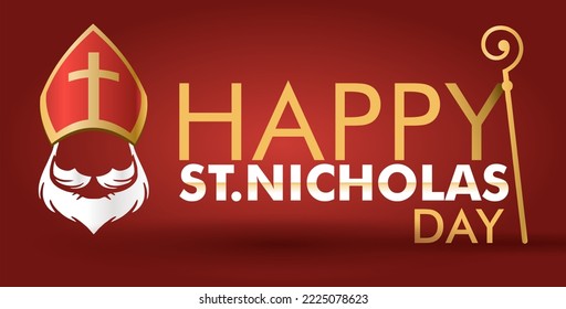 Saint Nicholas Day. December 6. Holiday concept. Template for background, banner, card, poster with text inscription - Powered by Shutterstock