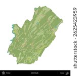 Saint-Claude. Administrative area of France isolated on white on a OpenStreetMap Humanitarian style map