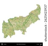Saint-Julien-en-Genevois. Administrative area of France isolated on white on a OpenStreetMap Humanitarian style map