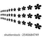 Sakura icons. black flowers, Japanese cherry blossom symbols isolated on a white background. Vector illustration. Similar free clipart, vectors and illustrations.