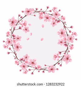 Sakura Wreath Illustration Stock Illustration 1283232922 | Shutterstock